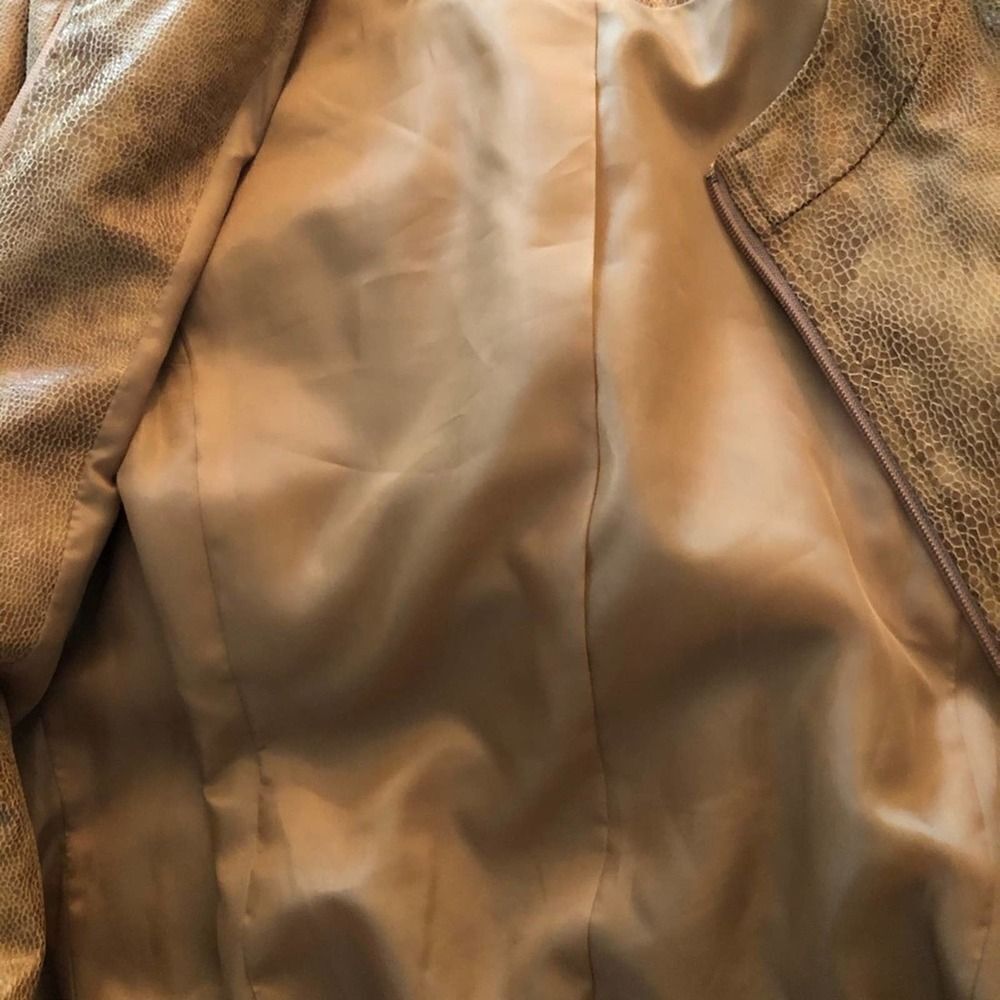 Jm Collection Tan Snake Print Zip Up Jacket - image 8